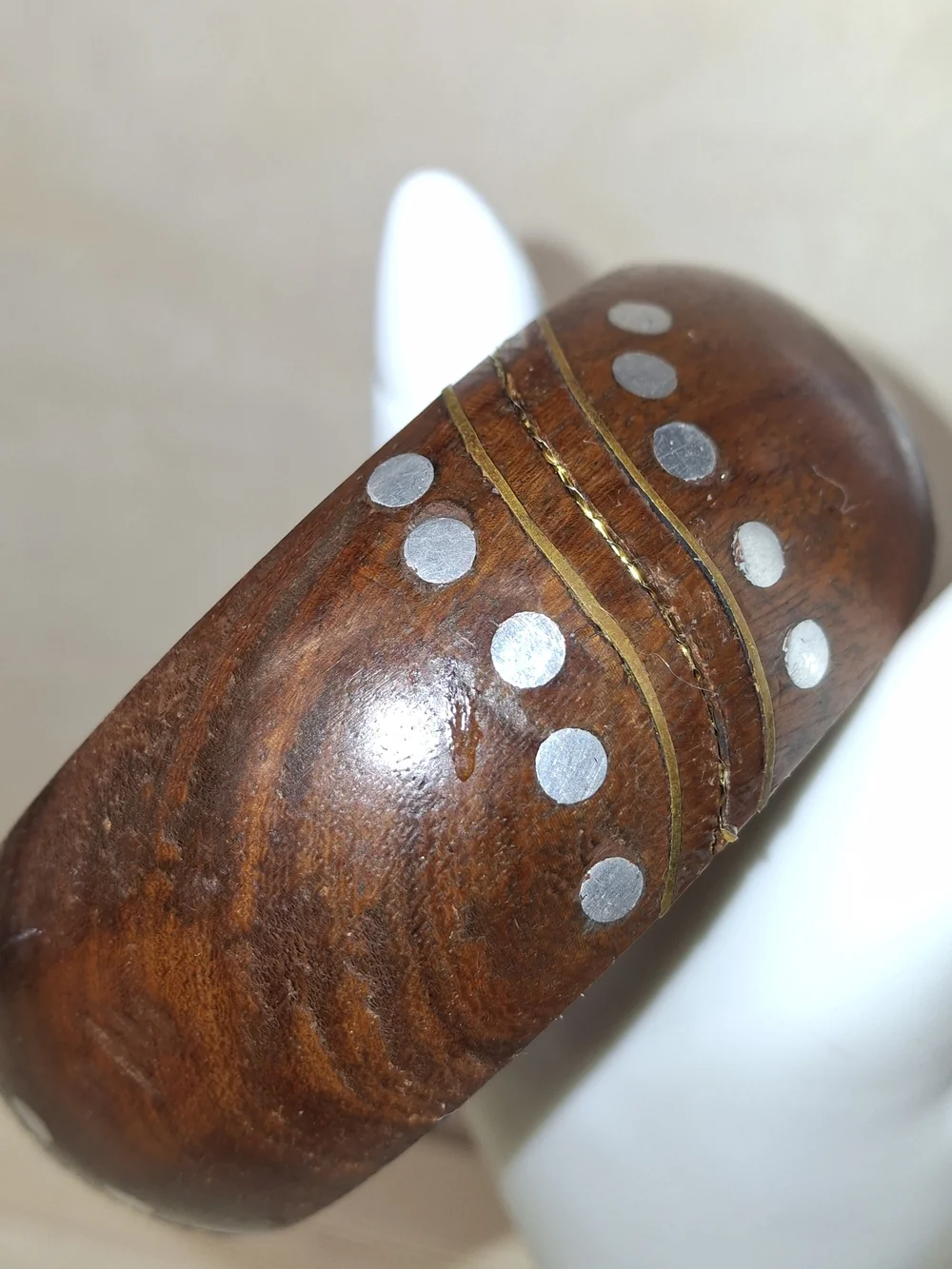 Wooden Brown Inlay Cuff Bracelet